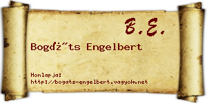 Bogáts Engelbert névjegykártya